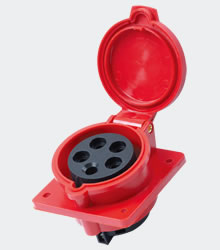 Industrial socket 16A five hole inclined