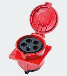 Industrial socket 32A five hole inclined